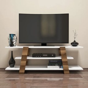 Comoda TV Flower - Walnut, Alb