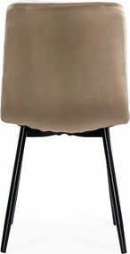 Scaun living din catifea cu picioare metalice BUC 211 bej