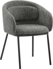 Scaun cu cotiere FLORENZ, material textil gri structurat