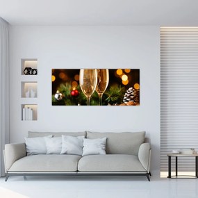 Tablou - Pahar de șampanie (120x50 cm)