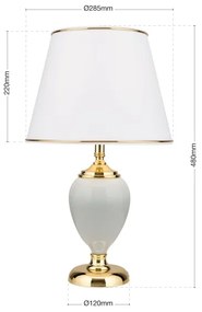 Lampă de masă Orion LA 4-1229 OVUM 1xE27/40W/230V 48 cm ceramică alb/auriu