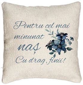 Perna Decorativa Canapea pentru Nas 1, 40x40 cm, Cu fermoar