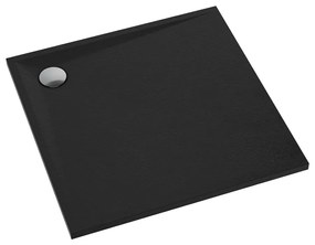 Cadita de dus patrata din compozit Omnires Stone negru mat 80x80 cm