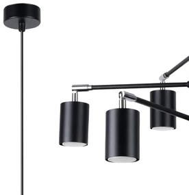 Lustră pe cablu Sollux SL.1207 LEMMI 6xGU10/10W/230V negru