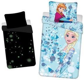 Lenjerie de pat fosforescentă "Regatul de Gheață" Elsa