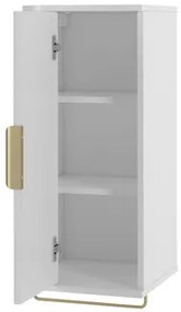 Set mobilier baie Mekona I (Alb mat + Marmură Alb + auriu) (cu chiuvetă și sifon). 1103870