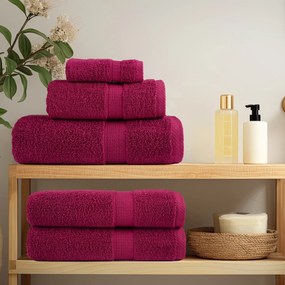 vidaXL Prosoape de baie 2 pcs Bordeaux 15 x 21 cm Bumbac