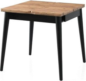 Masa extensibila TOTEM 3043, stejar/negru, PAL melaminat, 80/160x80x75