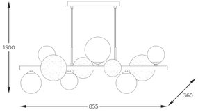 Lustră pe cablu Zuma Line MD5918-10-EGN VILLA 10xG9/3,5W/230V auriu