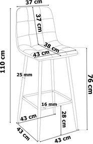 JAKS SCAUN DE BAR HAMILTON VELVET GRAFIT