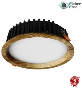 Corp de iluminat LED încastrat RONDO LED/6W/230V 4000K d. 15 cm lemn masiv frasin APLED