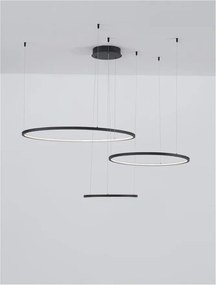 Lustra LED suspendata design circular PURPLE 3 ring neagra