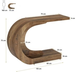 MAM12 - Masa Consola, 110 cm, masuta hol, living, dining, dormitor - Maro