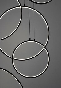 Lustra cu 6 inele LED suspendate Ring XXL negru