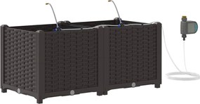 vidaXL Vază pentru Grădină 2 pcs Maro Oțel