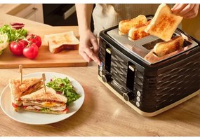 Sencor Prăjitor de pâine cu 4 fante, 1600W/230V, negru/bej