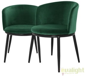 Set de 2 scaune design LUX din otel Filmore verde 111997 HZ