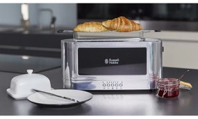 Russell Hobbs Elegance Toaster 23380-56, 1420W, 2 fileuri, 6 grade, Lift & Look, Inox/negrit