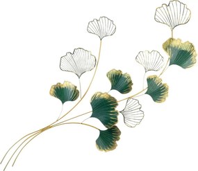 Decoratiune perete YIWU, verde/auriu, metal, 120x4x100 cm