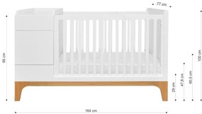 Patut pentru copii multifunctional UP! alb 70×120 cm