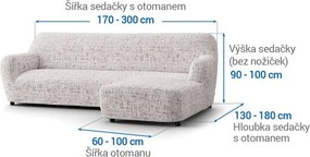 Gaico Huse bielastice VITTORIA smântânii canapea cu otoman dreapta (l. 170 - 300 cm)