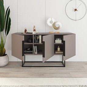 Comodă gri/bej joasă 150x80 cm Titan – Marckeric