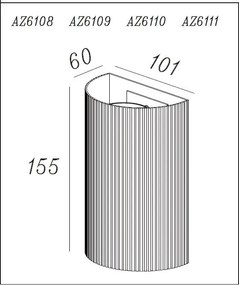Aplica de perete aluminiu canelat negru Lucius