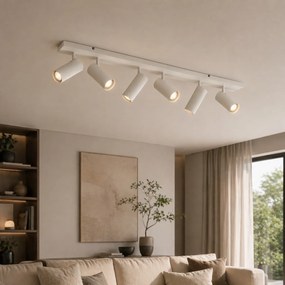 Plafonieră modernă bej 100cm 6 lumini reglabilă - Renna