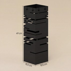 HOMCOM Suport Autoportant pentru Umbrele, Pătrat, Metalic, Negru | Aosom Romania