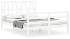 3194347 vidaXL Cadru de pat cu tăblie dublu mic, lemn masiv