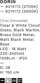 Lustra decorativa cu 3 pendule LED 3000K DORIN