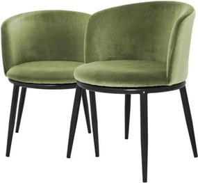 Set de 2 scaune design LUX din otel Filmore verde deschis 111996 HZ