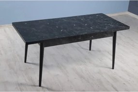 Masa extensibila Dining Homs marmorat negru 170 x 80 cm