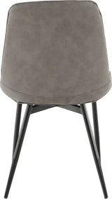 Scaun, piele ecologică gri deschis/negru, HAZAL
