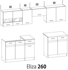 Bucătărie Estell 260 cm. 762598