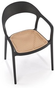 Scaun plastic K530 negru/natur
