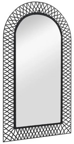 Oglinda de perete de gradina, negru, 60 x 110 cm, arcuita 1, Negru, 60 x 110 cm