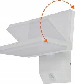 Aplica LED de perete pentru exterior cu senzor LED/18W/230V IP44 albă