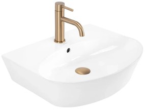 Lavoar pe blat Rea Kim semioval 51.5 cm alb lucios