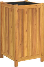 vidaXL Jardinieră de grădină cu căptușeală, 42x42x75 cm, lemn acacia
