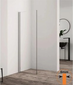 Paravan de dus mobil tip Walk-In Inter Ceramic crom lucios 40x200 cm sticla transparenta