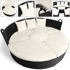Deuba Pat de gradina ratan LAZY - negru 186 cm