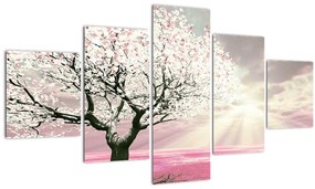 Tablou copacului roz (125x70 cm), în 40 de alte dimensiuni noi