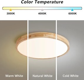 Brilagi - Corp de iluminat LED dimabil WOODLINE LED/72W/230V 3000-6000K stejar diam. 60 cm + telecomandă