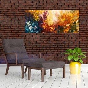 Tablou - pictură abstractă de flori (120x50 cm)
