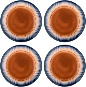 Farfurii albastre/portocalii 4 buc. din gresie ø 27 cm Tatum – Bloomingville