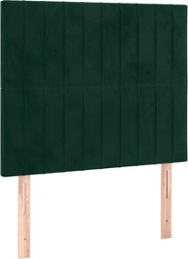 vidaXL Tăblie de pat verde închis 80x5x118/128 cm catifea
