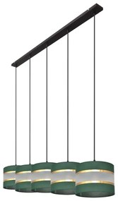 Lustră pe cablu HELEN 5xE27/15W/230V verde/auriu