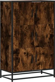 vidaXL Dulapuru stejar afumat 68x35x106,5 cm lemn și metal prelucrat