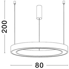 Lustra LED suspendata design circular STING Bronz 80cm